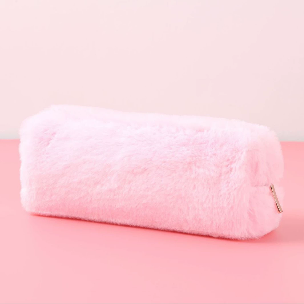 Plush Pencil Case, Japanese Style Capacious Case for Elementary Students, 14.3×6×4 cm