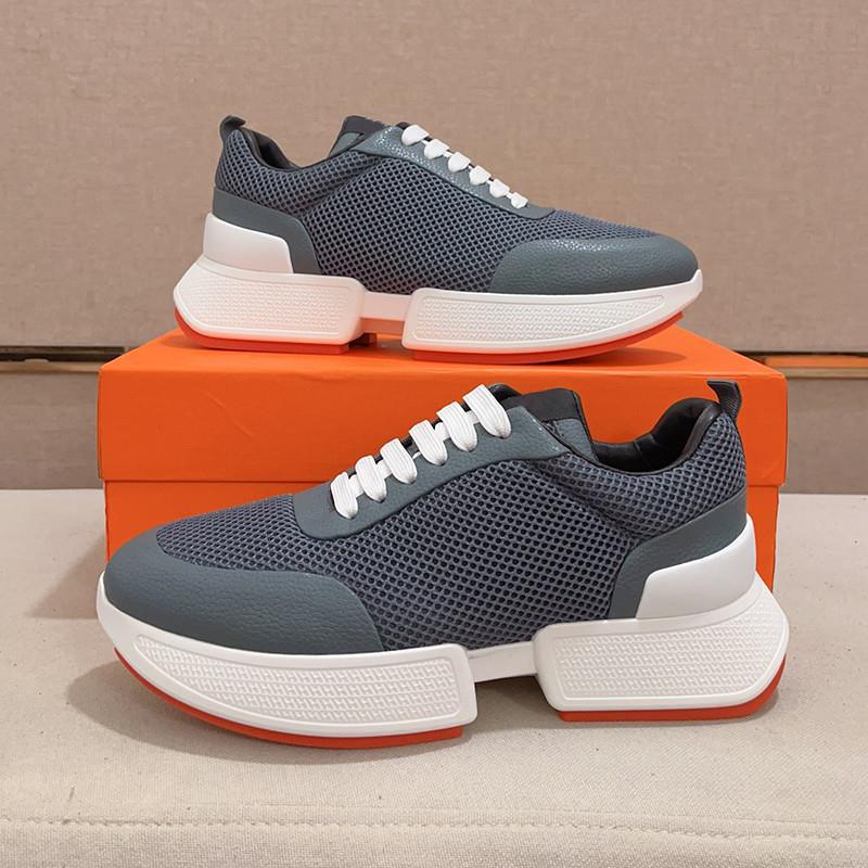 Summer European Station Sports Shoes Men's Fly Woven Mesh Shoes Luxury Hollow Breathable Comfortable Casual Shoes Genuine Leather Men's Shoes