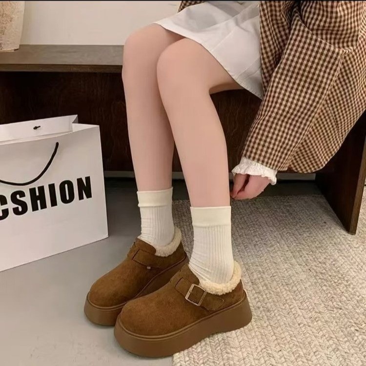 厚底雪地靴女款2025新款冬季女鞋加绒加厚毛毛防寒保暖勃肯鞋棉鞋