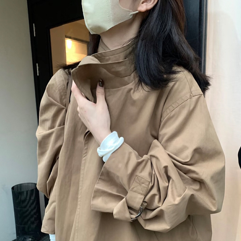 英伦风风衣女春设计感小众长款大衣小个子宽松薄款时尚外套|undefined