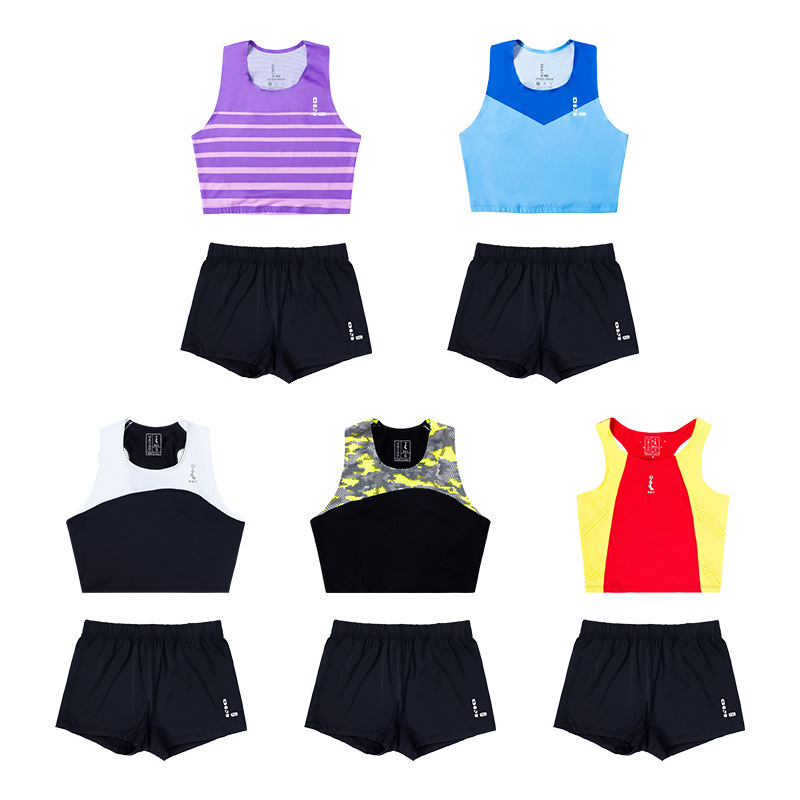 Zero Resistance Women's Athletes Professional Tight Clothes Split Track and Field Clothes Sports Suit Training Competition Vest Shorts
