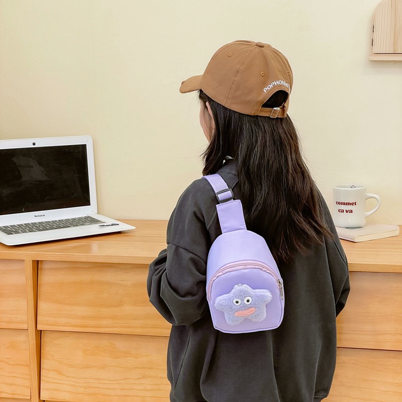Bolso de pecho de dibujos animados para niños y niñas lindos peluche pequeña estrella colgante bolso de mochila para bebés comercio exterior transfronterizo bolso de cambio para niños