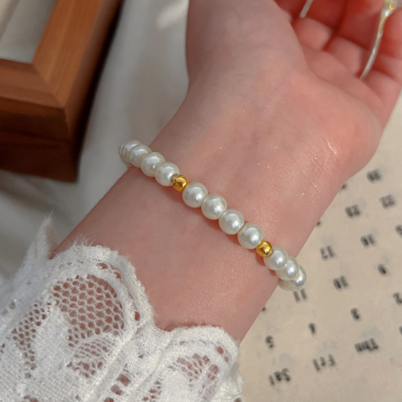 甘くて不規則な真珠のブレスレットの女性の高級な潮流のファッションの軽い贅沢なins風の高級感の小さい大衆の軽い贅沢な手飾り|undefined