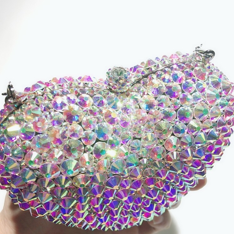 * BL119 amor en forma de corazón bolsas de diamante de cristal bolsas de cena bolsas de mano chaîne de diamantes hechas a mano