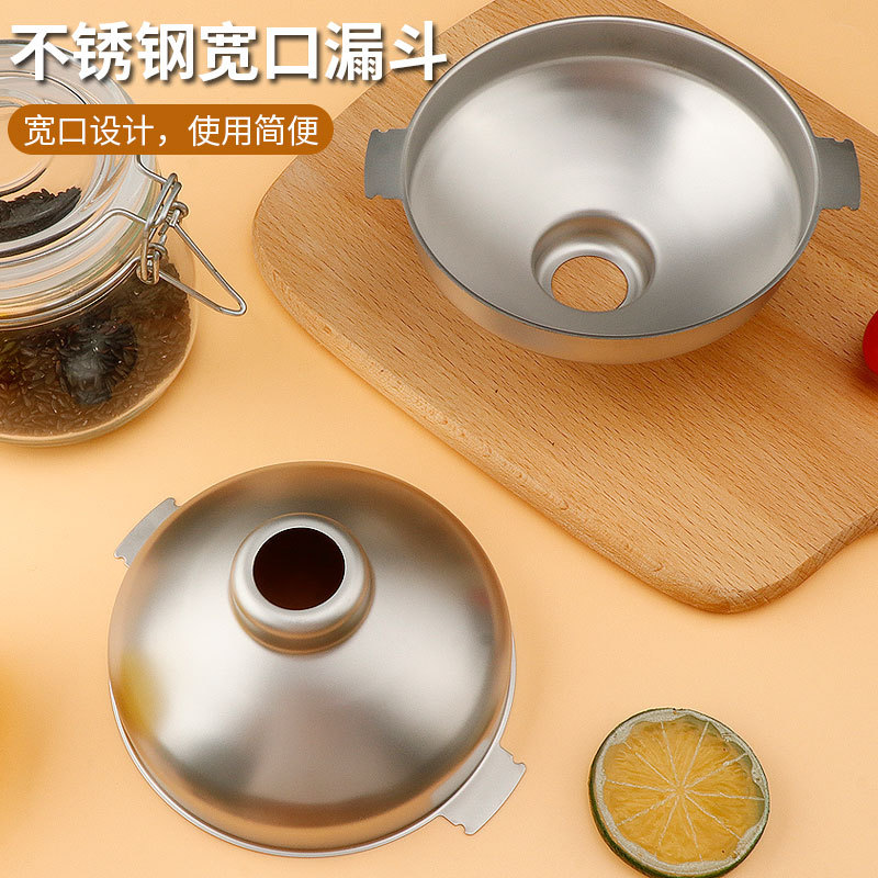 Embudo de filtración de acero inoxidable 304 de gran calibre Embudo de comida de cocina doméstica Embudo de mermelada Embudo de vino Embudo de pepinado