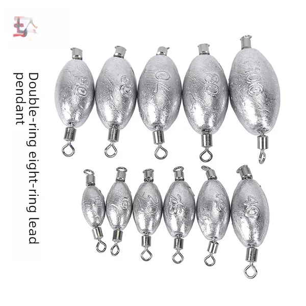 New high-speed eight-ring double-ring olive lead pendant scale olive lead non-winding fishing fishing pendant