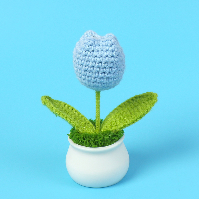 完成品クロスボーダーニットウールひまわり鉢植え造花研究デスクトップ装飾品卒業子供の日の小さなギフト|undefined