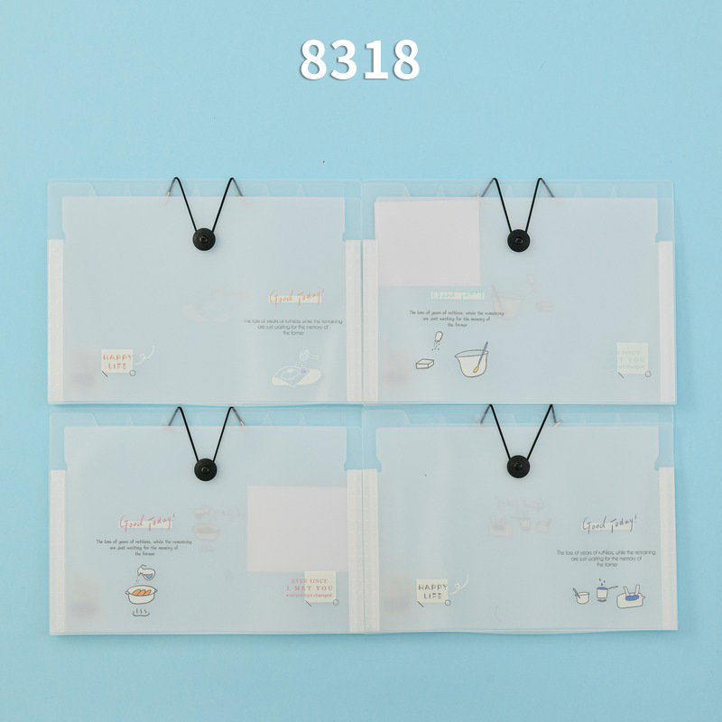 Carpeta de órgano de patrón 8 bolsas de almacenamiento a4 estudiantes de gran capacidad de carpeta de papel de prueba multicapa de clasificación de datos en el viento image 7