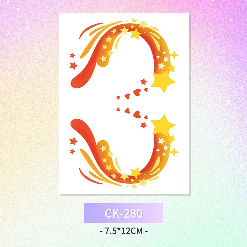 Glitter mariposa cara pegatinas tatuaje pegatinas hadas lavable impermeable de larga duración lindo unicornio ciervo Luna Estrella Planeta