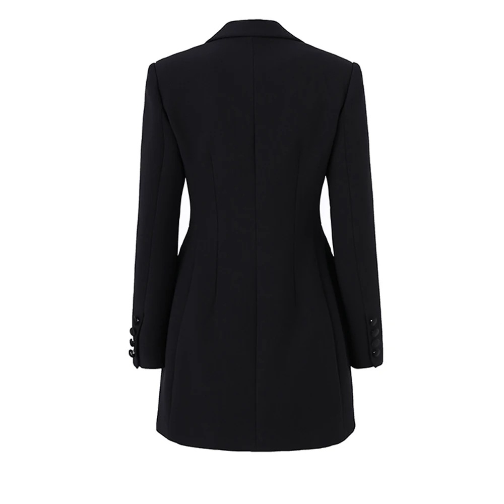 Women's Clothing 2024 Spring New Super Heavy Industry Flower Beading BLINGBLING Waist Satin Collar Suit Dress Ready in Stock_ipsvogv.com