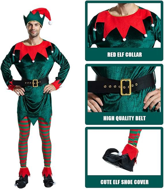 Navidad ropa para niños y niñas ropa para padres e hijos Cosplay lindo elfo verde payaso traje de rendimiento