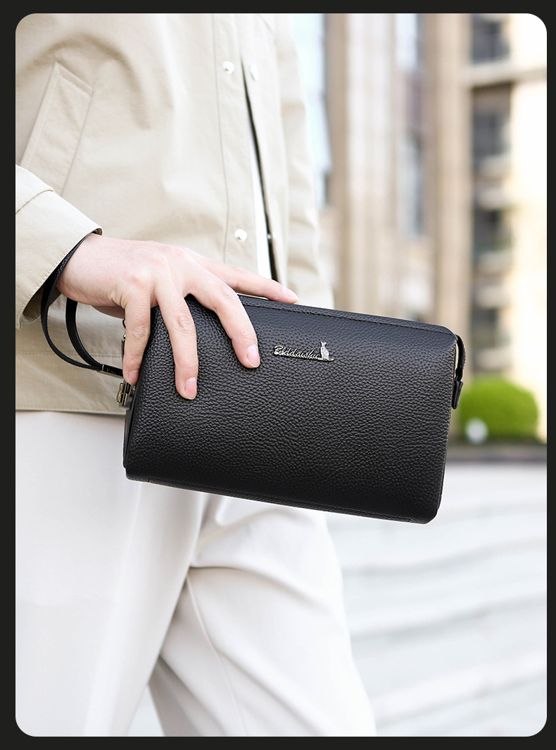 Men's Leather Handbag Large Capacity Casual Envelope Bag For Men_voghion.com