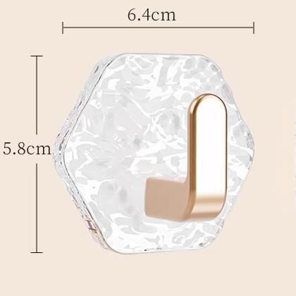 軽い豪華な波紋の六辺に痕跡のないフック浴室の穴を開けないフックドアの後ろに接着剤を掛けて穴を開けない壁掛けフック|undefined