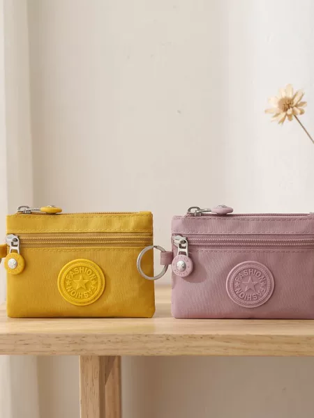 Cross-border foreign trade coin purse, new and stylish gift item, simple and mini storage pouch with zipper, nylon coin purse, wholesale
