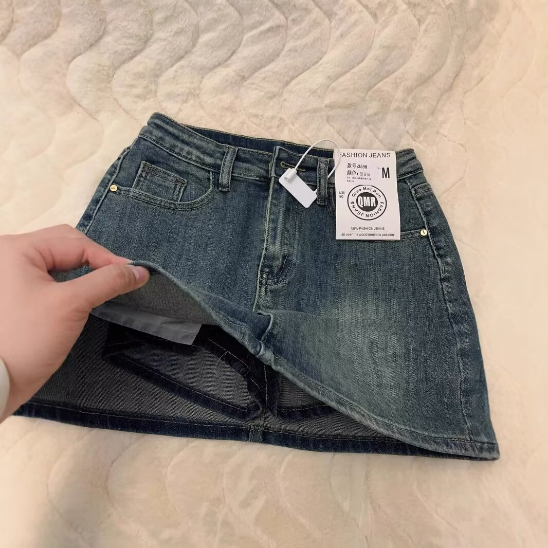 Sexy retro denim skirt