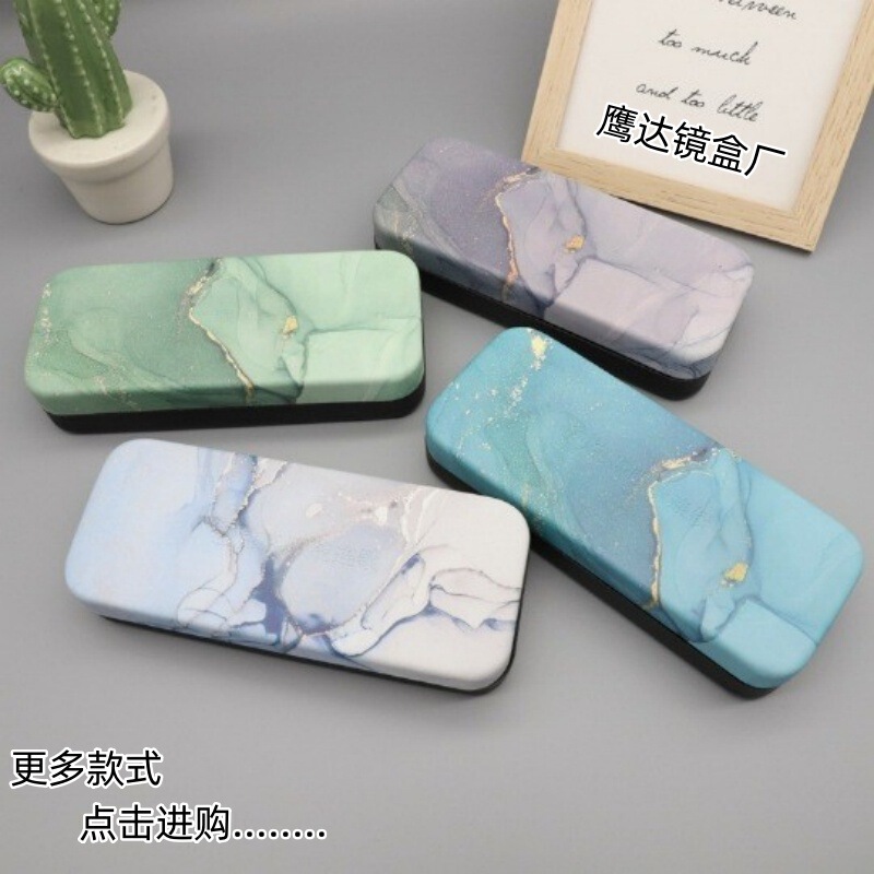 Fashion Retro Myopia Optical Glasses Case Student Glasses Case Printable logo Square Jet Painted Glasses Case