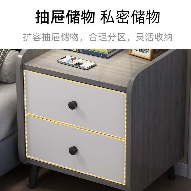 Mesita de noche simple de múltiples capas gabinete de noche luz dormitorio de lujo pequeño gabinete de almacenamiento simple cómoda mesita de noche