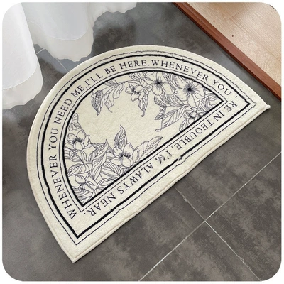 Modern Simple Bathroom Mat Absorbent Mat Carpet Bathroom Door Entrance Door Mat Toilet Toilet Foot Mat (Avtomobil döşəmə paspasları) - gardenia-semicircle-4060cm-thickened-imitation-cashmere