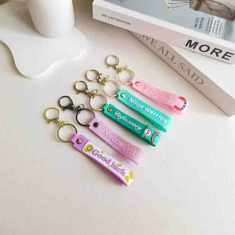 Creative leather rope transparent pvc silicone Joker keychain accessories DIY key chain wristband accessories wholesale small jewelry