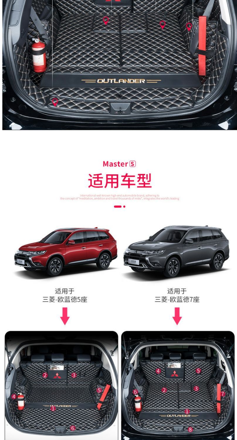 Suitable for 21 Outlander trunk mats surrounded by 57 GAC Mitsubishi Outlander modified universal trunk mats