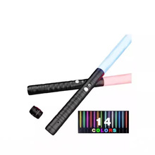 跨境金属光剑星球大战激光剑二合一RGB14色变色对打发光玩具光剑