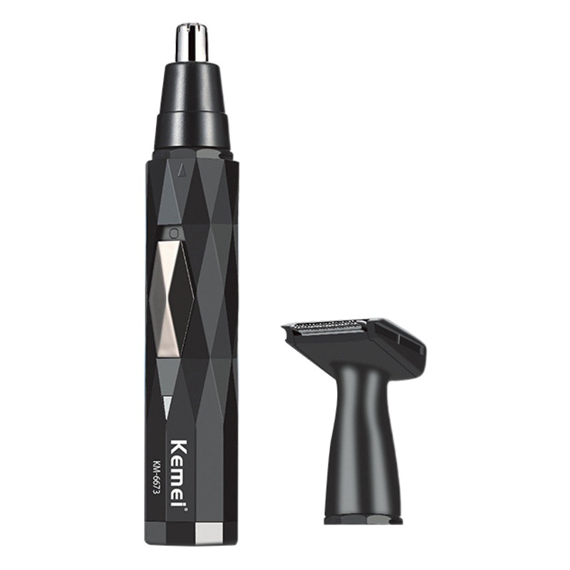 Recortadora de Vello Nasal Kemei KM-6673, Recortadora Eléctrica de Vello Nasal Compacta y Portátil para Hombre, para Recortar las Patillas, Venta al por Mayor