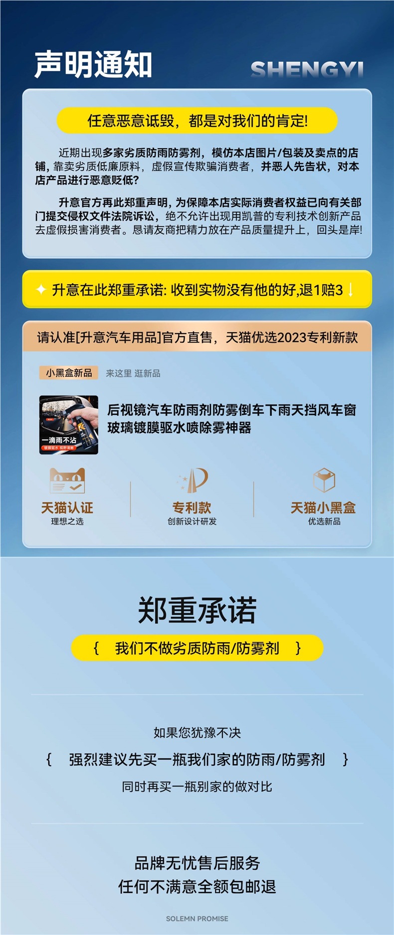 Rearview Mirror Car Anti-Rain Spray Anti-Fog Agent Waterproof Car Window Glass Long-Lasting Defogging Spray for Rainy Days