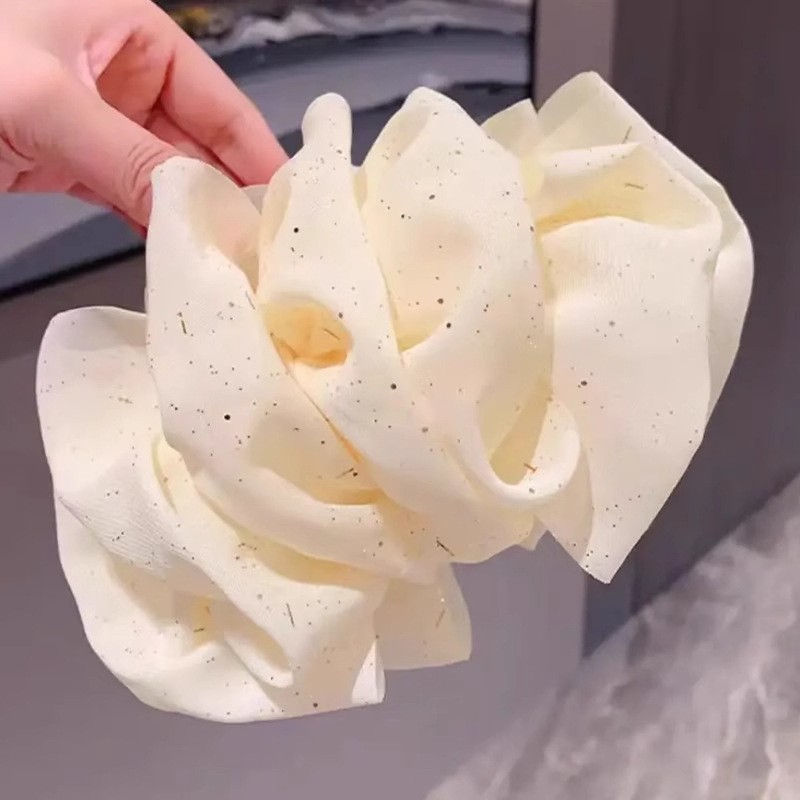 베이지 골드 글리터 버블 집게핀 13cm