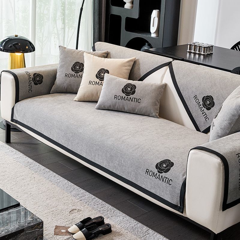 Sofa Cushion for All Seasons 2024 New Anti-Slip Cushion Chenille Simple Modern Leather Sofa Cover Cover Cloth Towel