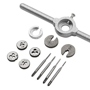 15/10/8-Piece Mini Tap and Die Set Hand Tap Wrench Die Wrench Metric Combination Set