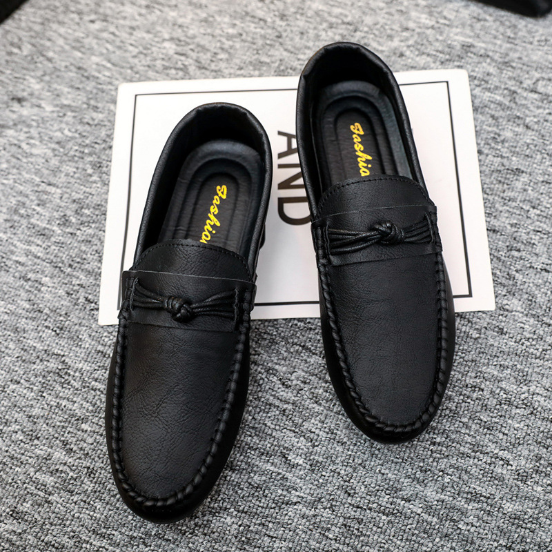 Spiritual boy breathable non-slip loafers for work British style soft sole casual slip-on new men's shoes