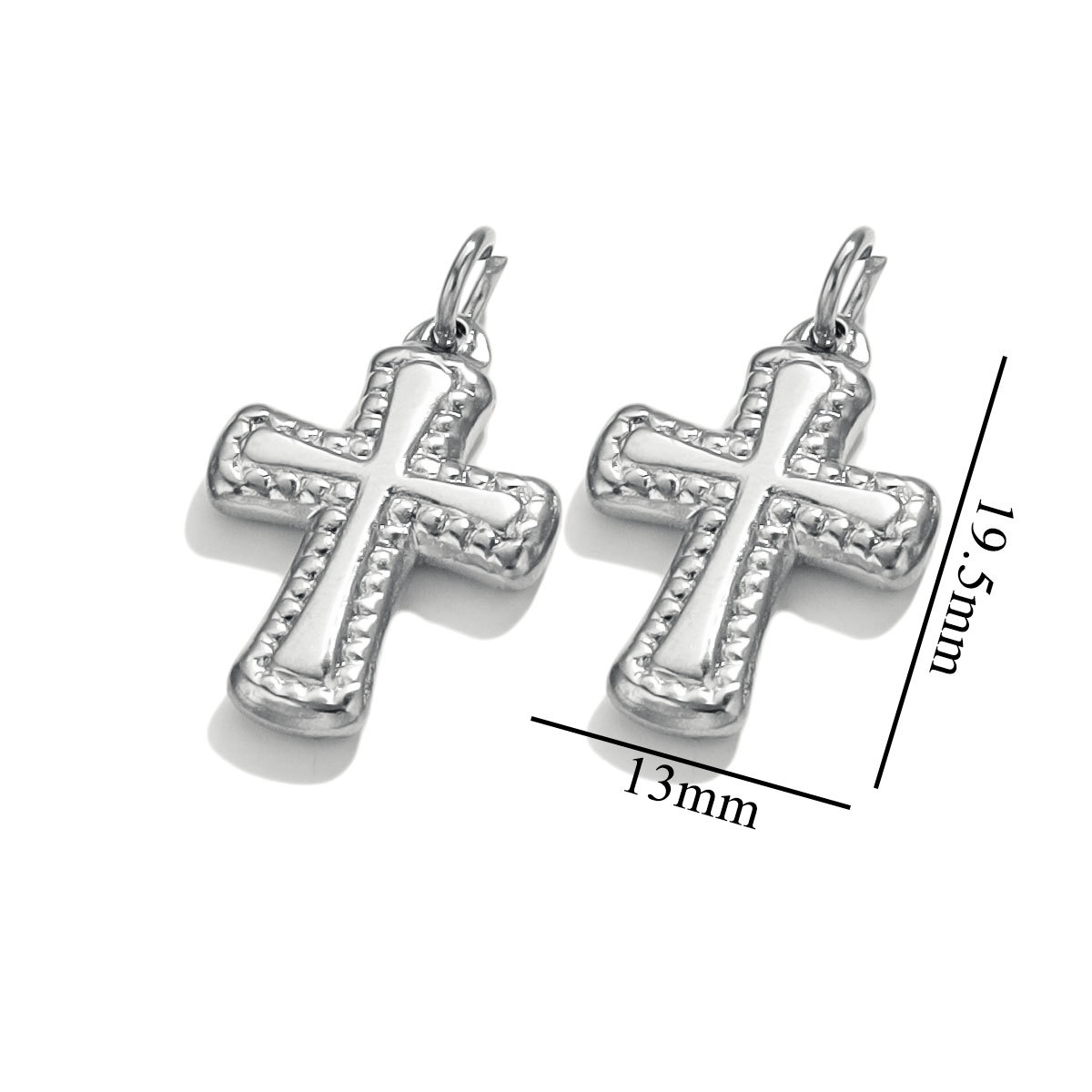 Simple Style Style 10 PCS/Package Stainless Steel PVD Coated Real Gold Plated Cross Pendant DIY Jewelry Accessories