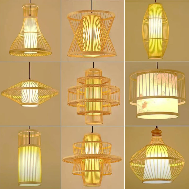 Бамбуковое искусство ротанг тканая лампа ресторан люстра новый китайский дзен японский бамбук тканая лампа Чайный домик горячий горшок Ресторан фонарь оптом