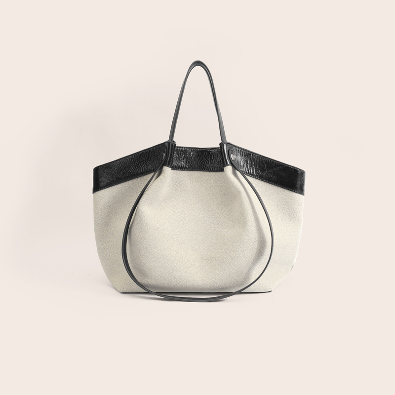 2025 Top Grain Cowhide Leather Tote Bag For Women, Large Capacity Shoulder Handbag For Commuting, Bat Bag, Houndstooth Tote - Thumbnail 4
