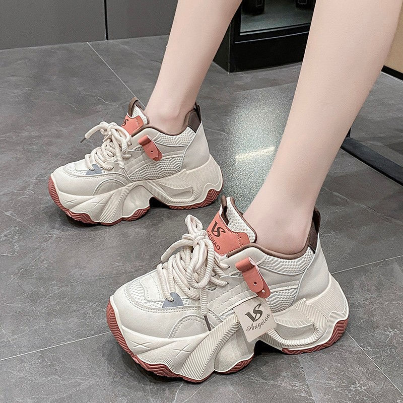 老爹鞋女2025秋季新款网面透气运动休闲鞋时尚百搭厚底内增高女鞋