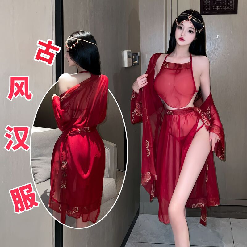 Sexy lingerie sexy classical bridal uniform pajamas see-through bellyband Hanfu pajamas suit wholesale Sexy lingerie sexy classical bridal uniform pajamas see-through bellyband Hanfu pajamas suit wholesale
