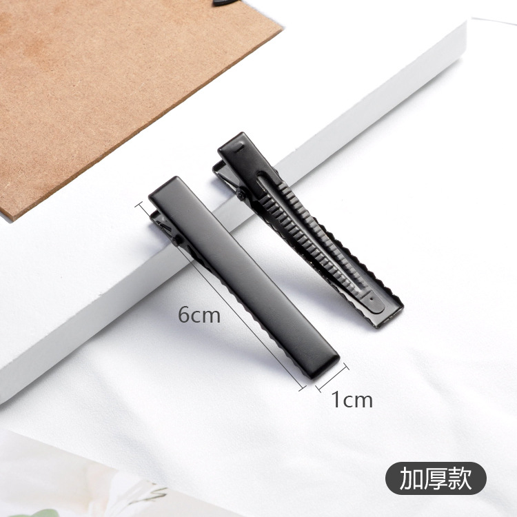 Accesorios de la joyería de bricolaje engrosada pico de pato clip de resorte clip cuadrado pescado boca clip negro mate textura mate pintura libre