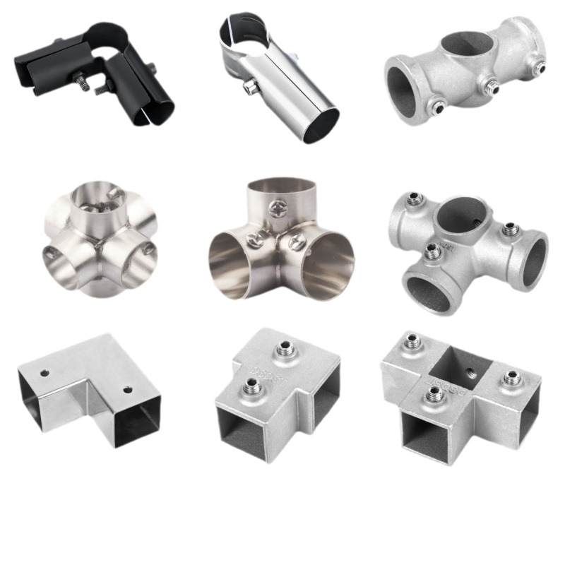 溶接不要鋼管接続部品エルボ三方展示架花架ハンガー角管継手ステンレス円管固定具