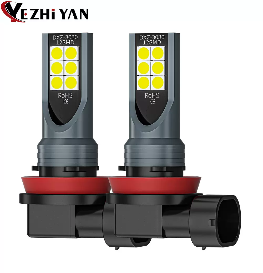 跨境热卖汽车LED雾灯 H8/H11 3030 12led 大功率前照灯防雾灯泡