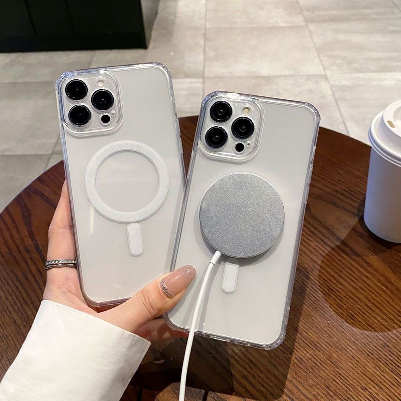 Apple 16promax 細穴磁気電話ケース iphone15 アクリル透明保護カバー充電に適しています|undefined