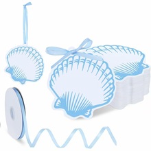 跨境单身女郎礼品标签带绳贝壳婚礼新娘淋浴海滩派对装饰用品