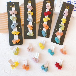 10 Pack ~ Korean Candy Color Love Star Hair Ring Children's Joker Sweet Hair Rope Trumpet Does Not Harm Hair Rubber Tendons