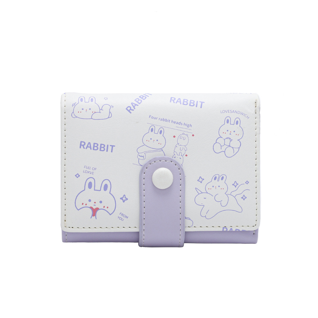 [Animal diario] Pequeña cartera de las mujeres al por mayor PU corto tríptico multi-Tarjeta Monedero