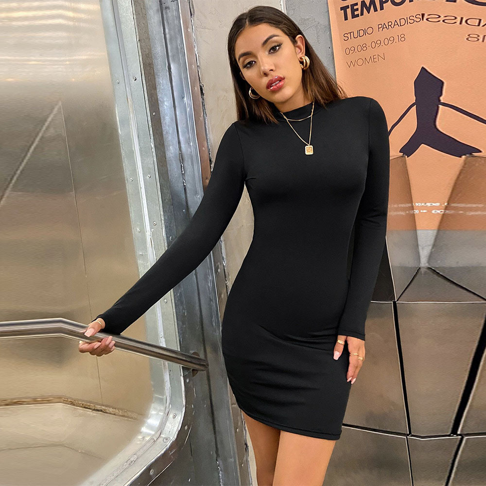Women's Elegant Slim Fit Mini High Waist Bodycon Dress
