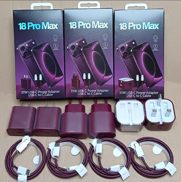 C581 European standard PD35W charger, suitable for Apple 18 iPhone phones, Burgundy wine red color C581 European standard PD35W charger, suitable for Apple 18 iPhone phones, Burgundy wine red color
