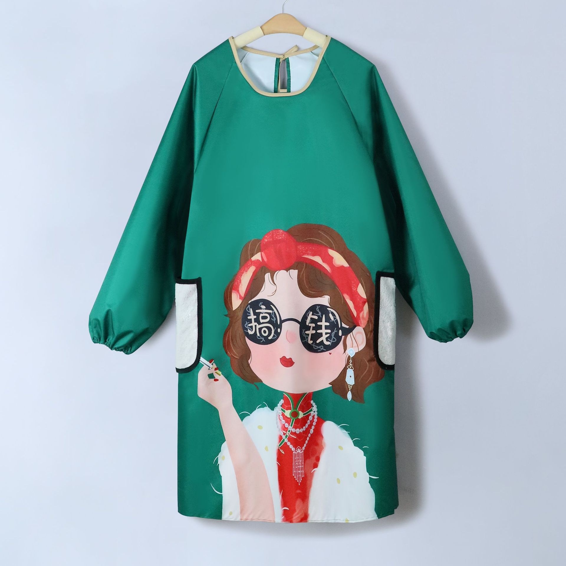 2025 pequeña mujer rica nueva impermeable delantal a prueba de agua a prueba de aceite de mangas largas cocina doméstica cocina de trabajo ropa de trabajo