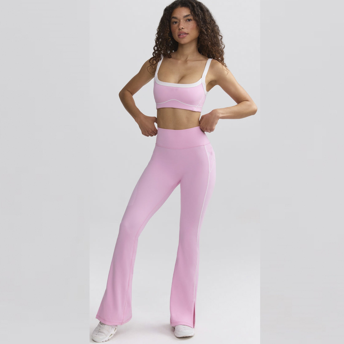 Pantalones de yoga deportivos de ocio transfronterizos, medias de mujer, pantalones acampanados de secado rápido que absorben la humedad de alta elasticidad, pantalones de yoga de cintura alta