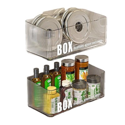 葱姜蒜收纳盒厨房整理架壁挂免打孔置物架家用备菜蔬菜盒PET塑料