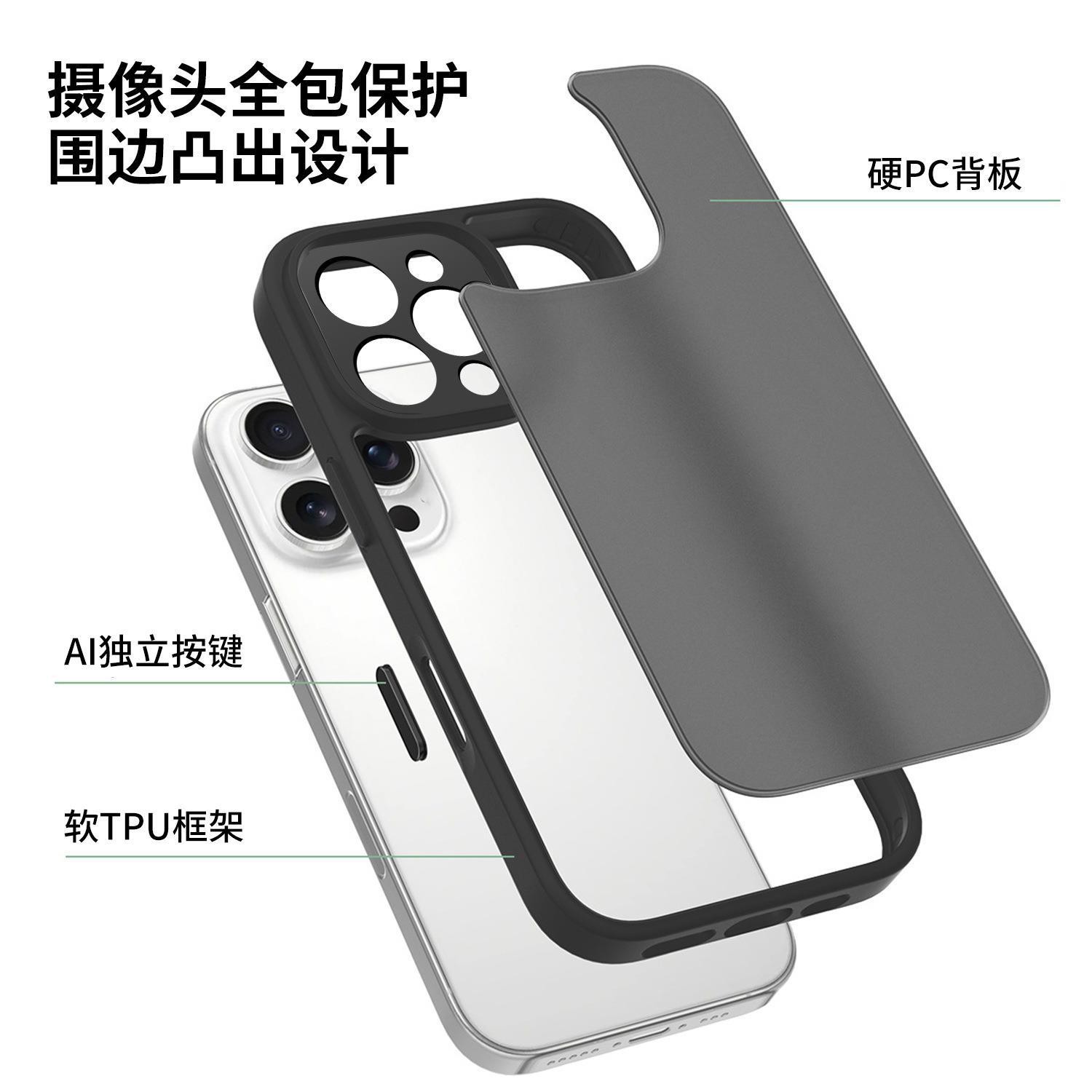 Funda magnética esmerilada de orificios finos para Apple 16 Pro, funda magnética para iPhone 16 Pro Max, tacto suave y cobertura total para 15.