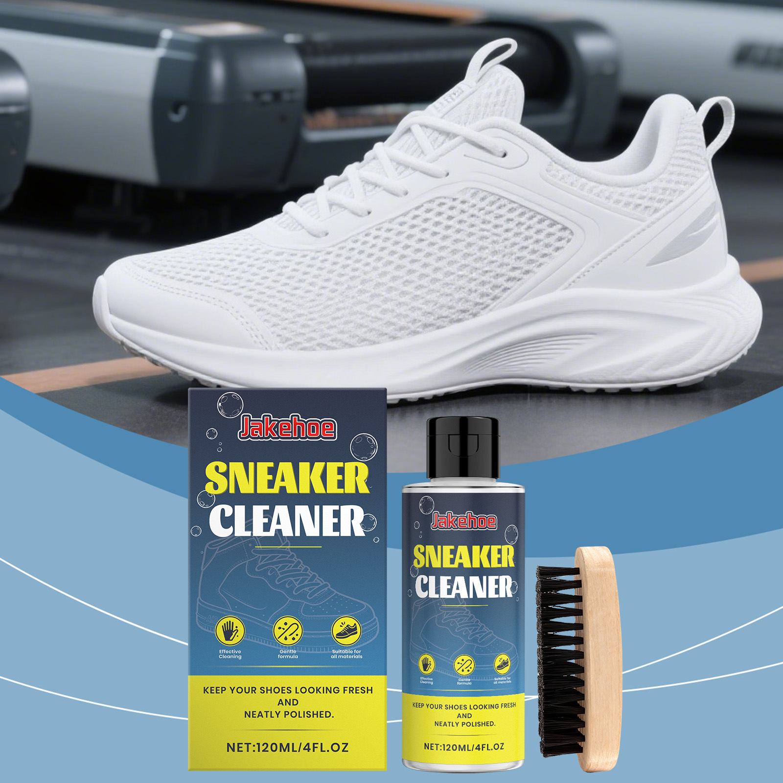 Jakehoe Shoe Cleaning Kit Daily Care Decontamination Gentle Cleaning Multifunctional Cleaning Supplies Kit